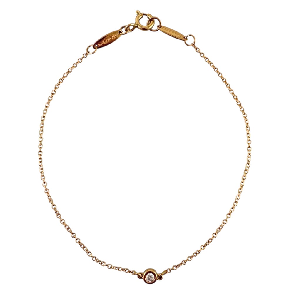 ティファニー バイザヤード 約0.07ct ブレスレット 18金 K18ピンクゴールド ダイヤモンド TIFFANY&Co. 中古 美品