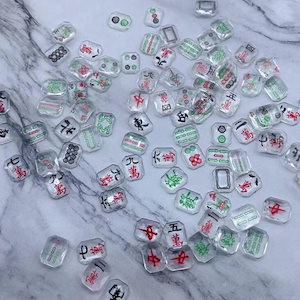 ネット 人麻雀ダイヤモンドトランプネイルアート装飾中国風透明フォーチュンレッドミドルネイルダイヤモンド平底特殊形状ダイヤモンド
