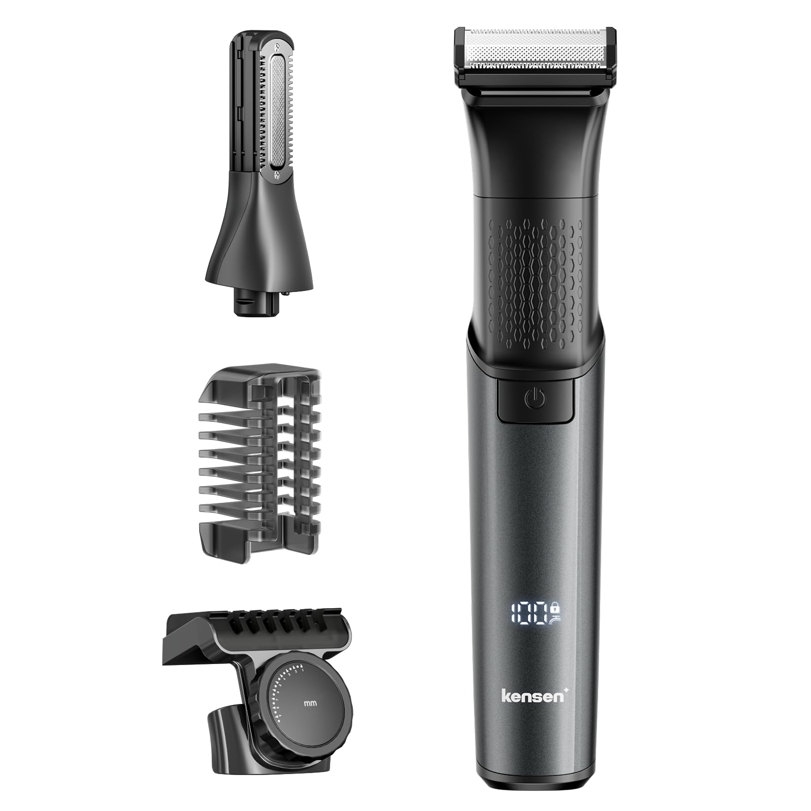 kensen ヒゲトリマー 体毛シェーバー メンズ ボディ用 バリカン トリマー 電動 髭 すね毛 脇毛 vio もみあげ 全身対応 カミソリ 産毛 無駄毛処理 毛剃り 防水 小型 type-c 充電