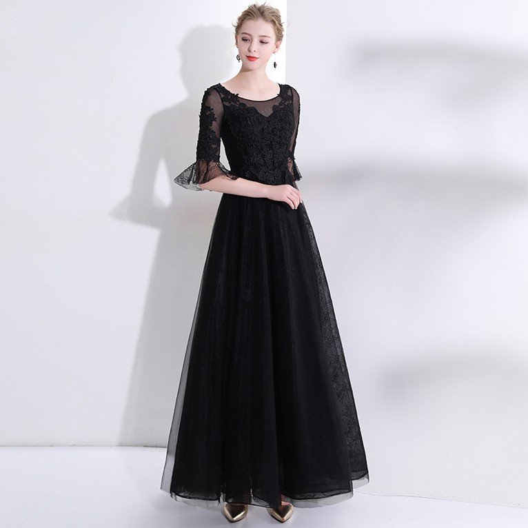 カラードレス 長袖 ロング 安い 演奏会 カクテルドレス 結婚式 二次会 イブニングドレス 花嫁 ウ