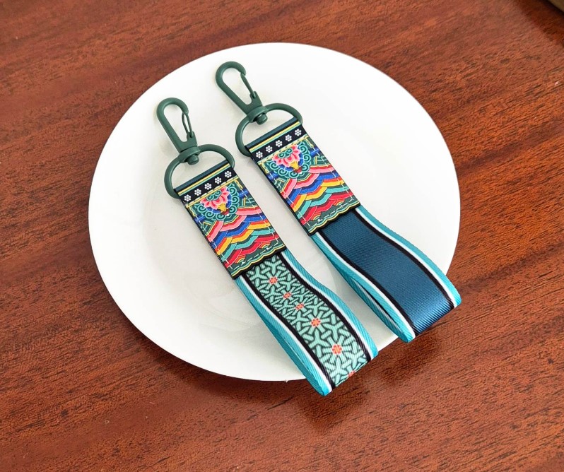 蓮の花の装飾が施されたダンチョンストラップキーリング 2pc 5,000円