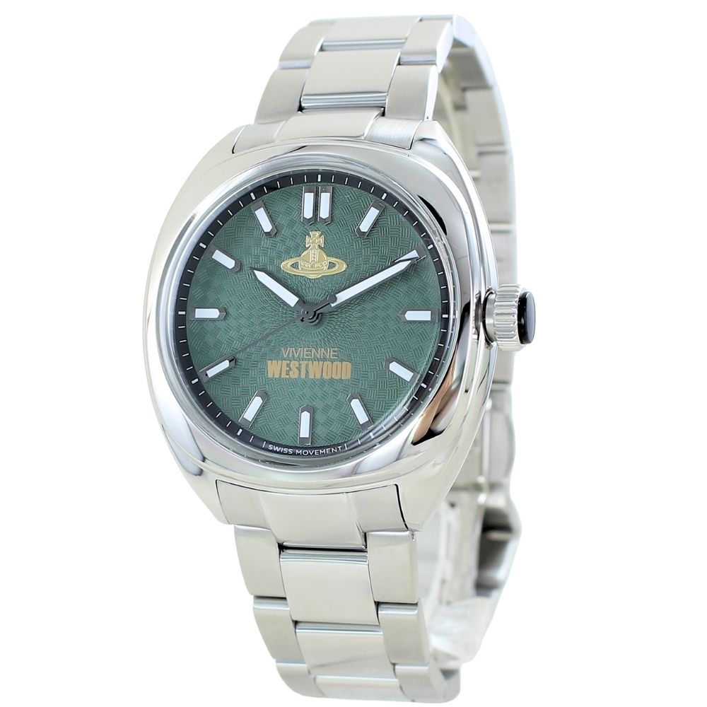 ヴィヴィアン ウエストウッド 腕時計 手表 メンズ メンズ腕時計 アナログ ステンレス腕時計 グリーン シルバー 結婚記念日 誕生日 記念日プレゼント お祝い 彼氏 父 夫 旦那 男友達 ギフト ポイ