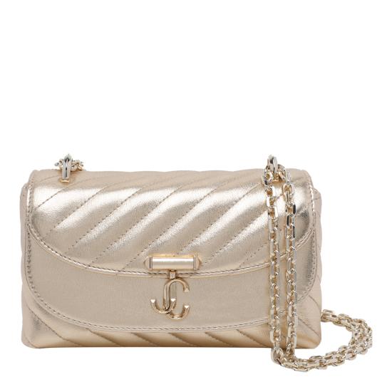 JIMMY CHOO Women Shoulder Bags AVN CURVE XBODY S RBAGOLD SHINY GOLD Gold