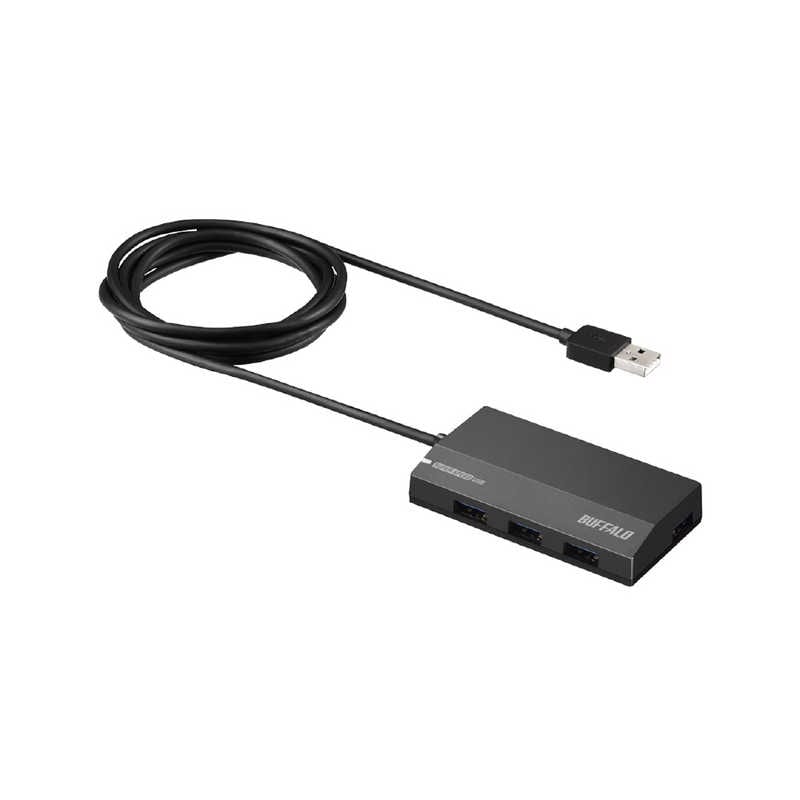BUFFALO　USB3.0 スタンダード 4ポートセルフパワーハブ ブラック　BSH4A128U3BK ブラック [USB3.0対応 /4ポ－ト /セルフパワ－]