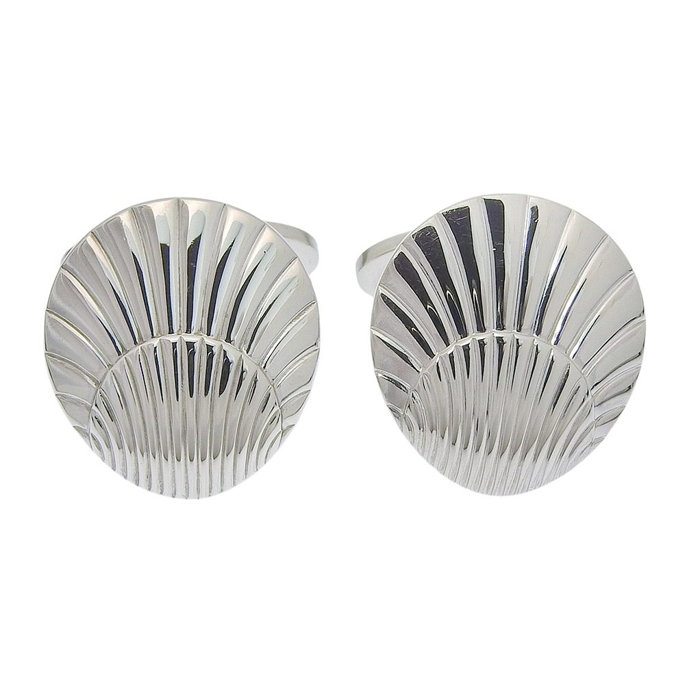 Georg Jensen ジョージジェンセン 貝殻モチーフ カフス シルバー925 ユニセックス 中古品 A-ランク