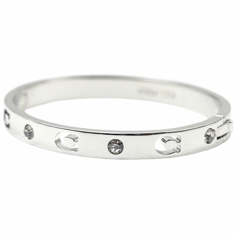 コーチ アクセサリー バングル ブレスレット レディース シルバー カラー COACH C HINGED BANGLE RHODIUM WOMENS BRACELET 37440616RHO030