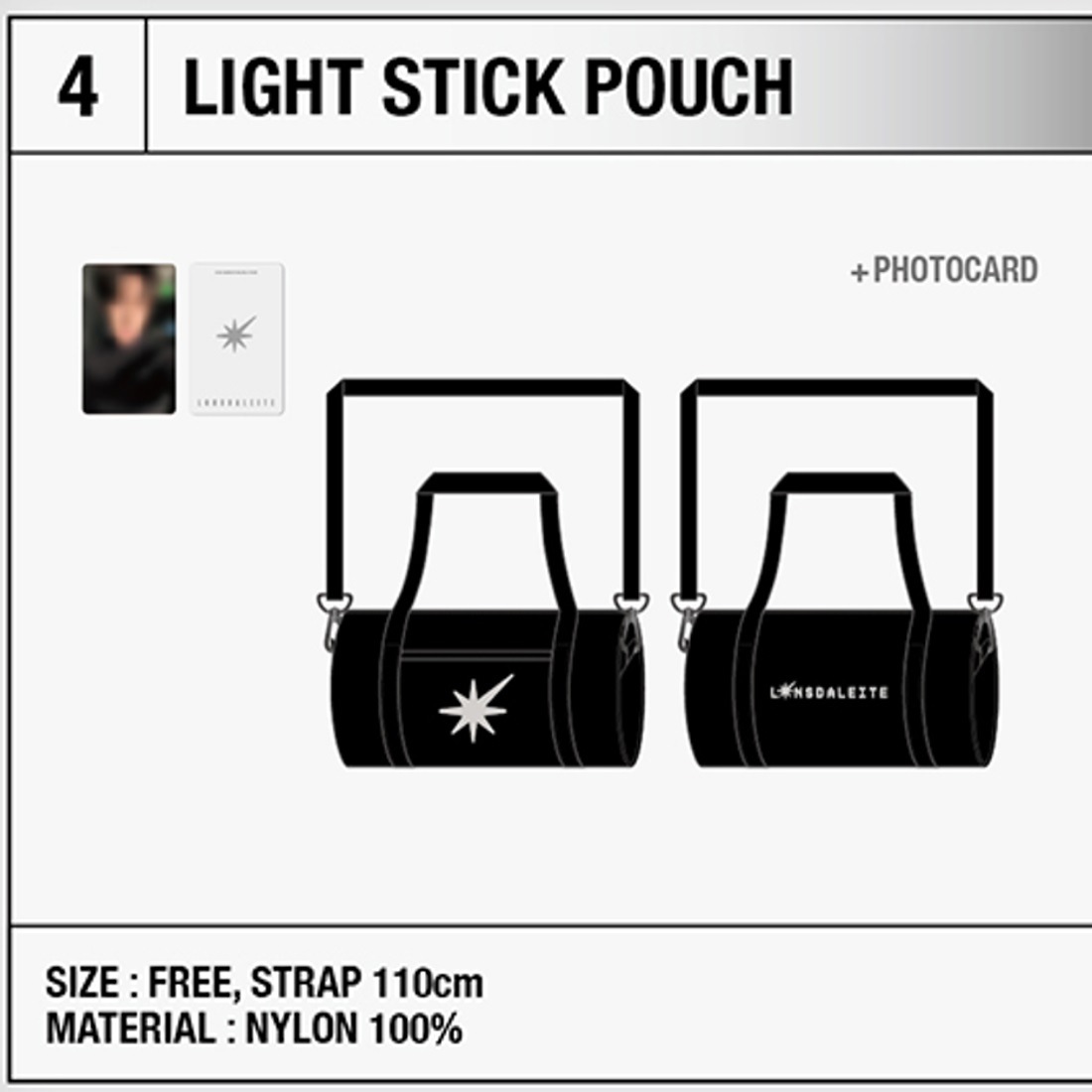 [公式] EXO BAEKHYUN 2024 ASIA TOUR [LONSDALEITE] MD : LIGHT STICK POUCH