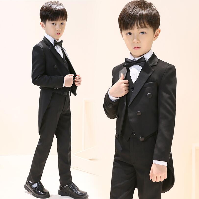 4点セット 子供服 フォーマル スーツ おしゃれ 入学式 卒業式 男の子 タキシード ジャケット/ベスト/ズボン/蝶ネクタイ セットアップ パンツスーツ 110-170cm こども キッズ 男児 ジュ