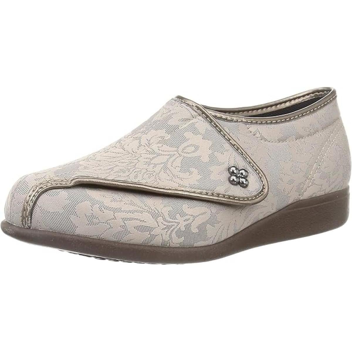 アサヒシューズ 快歩主義 婦人 靴 L011 グレージュ ガラ 24.0cm 3E 軽量 転倒予防 リハビリ シューズ レディース 日本製