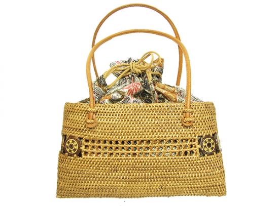 ANiSIE アニシエ バリコレクション アタバッグ (かごバッグ) バティック巾着付 (White/(Black) ホワイト/ブラック 10P03Sep16