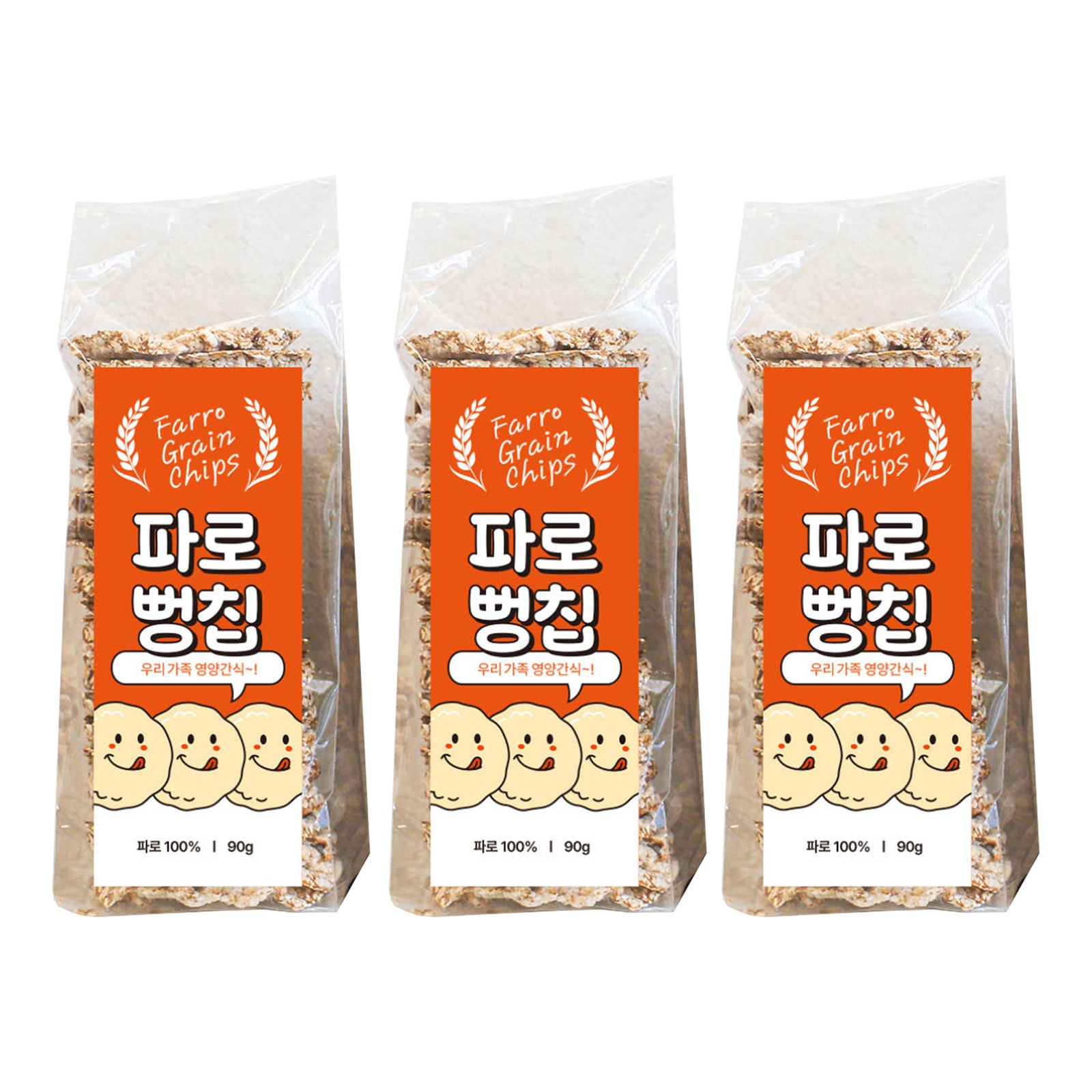 全粒穀物 パロポンチップ パロポン菓子 90g x3個 [並行輸入品]