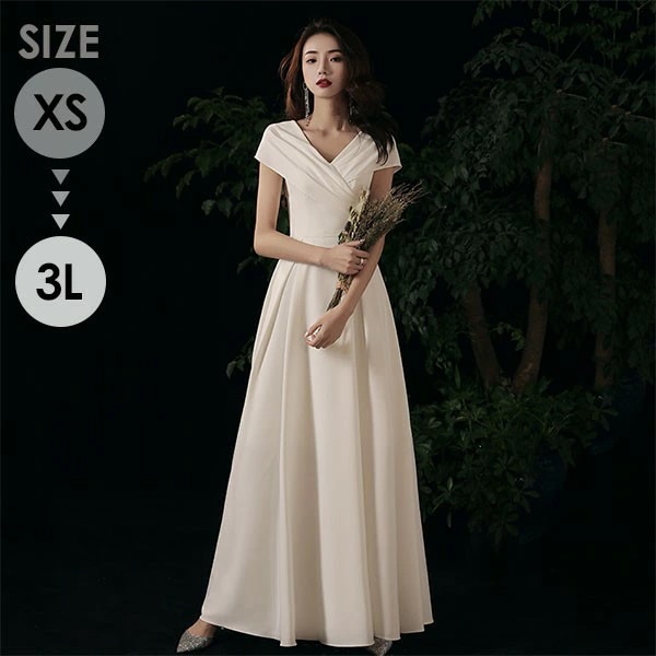 ロングドレス ミモレ丈ドレス 白ドレス 演奏会 大人 ピアノ 発表会 白 ワンピース 袖付き ドレス 半袖 成人式 同窓会 演奏会ドレス Aライン 結婚式 ステージドレス 二次会 花嫁 母親 パーティ