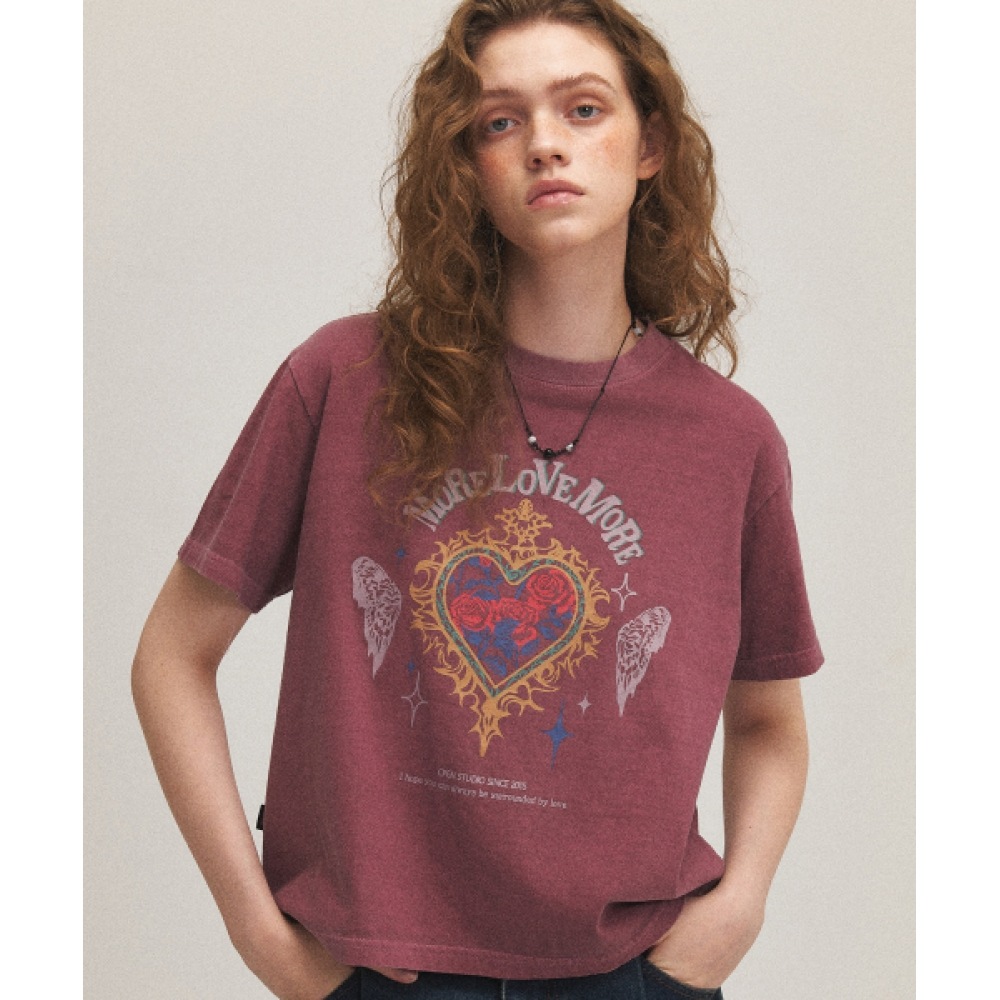 CPGN STUDIO MORE LOVE ピグメントクロップショートスリーブ T シャツザ・スピティンク