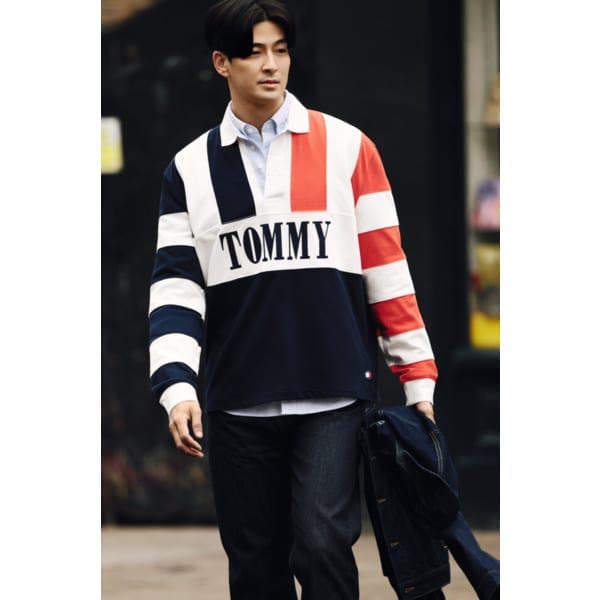 メンズ リラックス アーカイブ ラグビー Tシャツ T32G1TKT10TMT1 TOMMY JEANS
