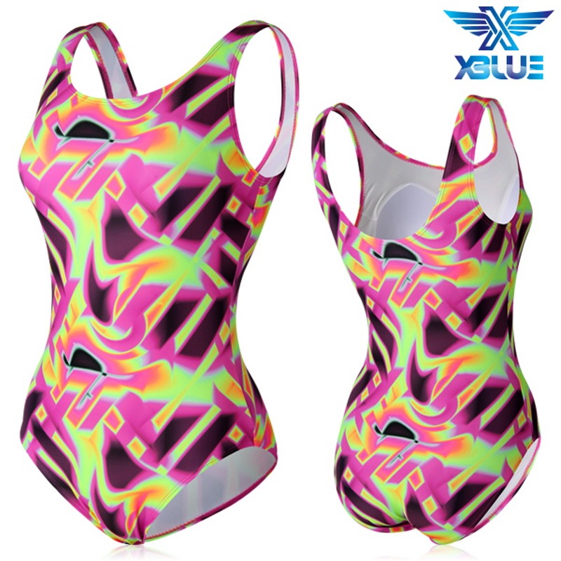 レディースアクアワンピース水着 女性 水泳 耐塩素性 ハイアクティブ 水着 XBL-0021-02