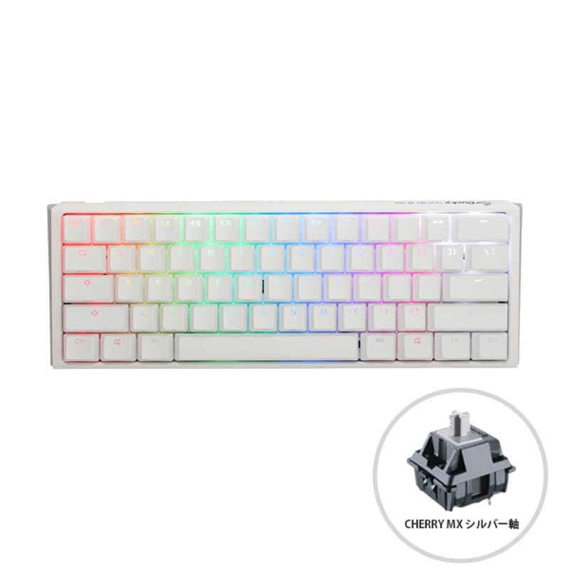 Ducky　ゲーミングキーボード One 3 Mini 60% keyboard Classic Pure White [有線]　dk-one3-classic-pw-rgb-mini-silver