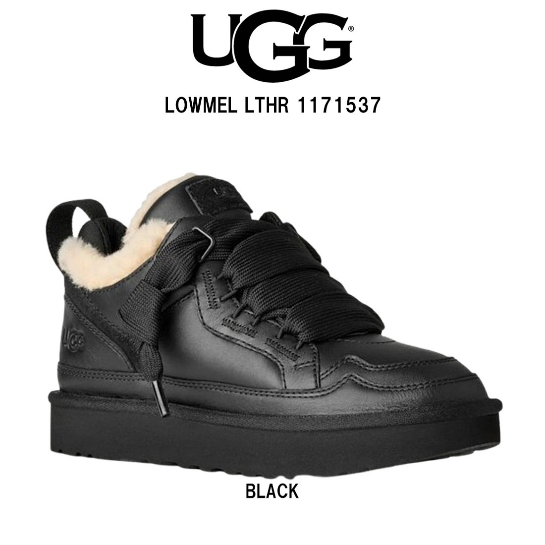 UGG レディース ローメル LTHR レザー スニーカー レースアップ ムートン 秋冬 ボリューム カジュアル シューズ 靴 1171537