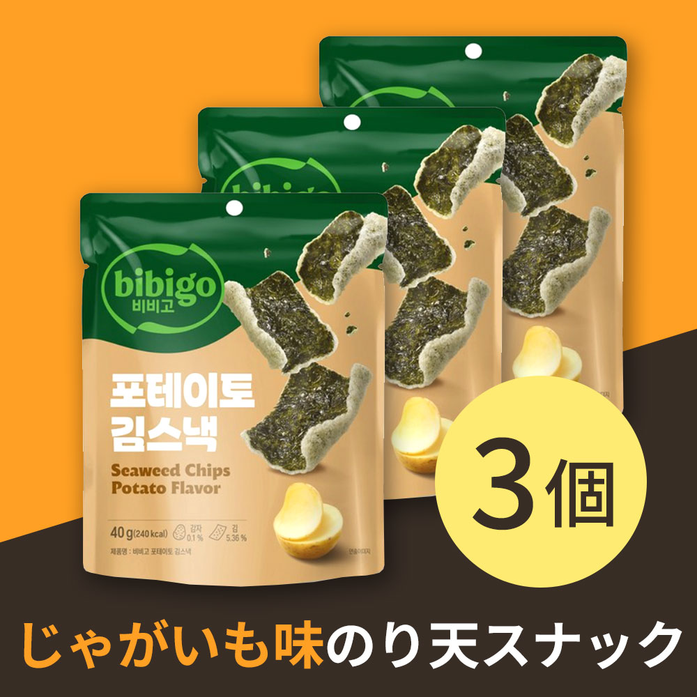 [韓国お菓子] じゃがいも味ののり天スナック 40g x 3