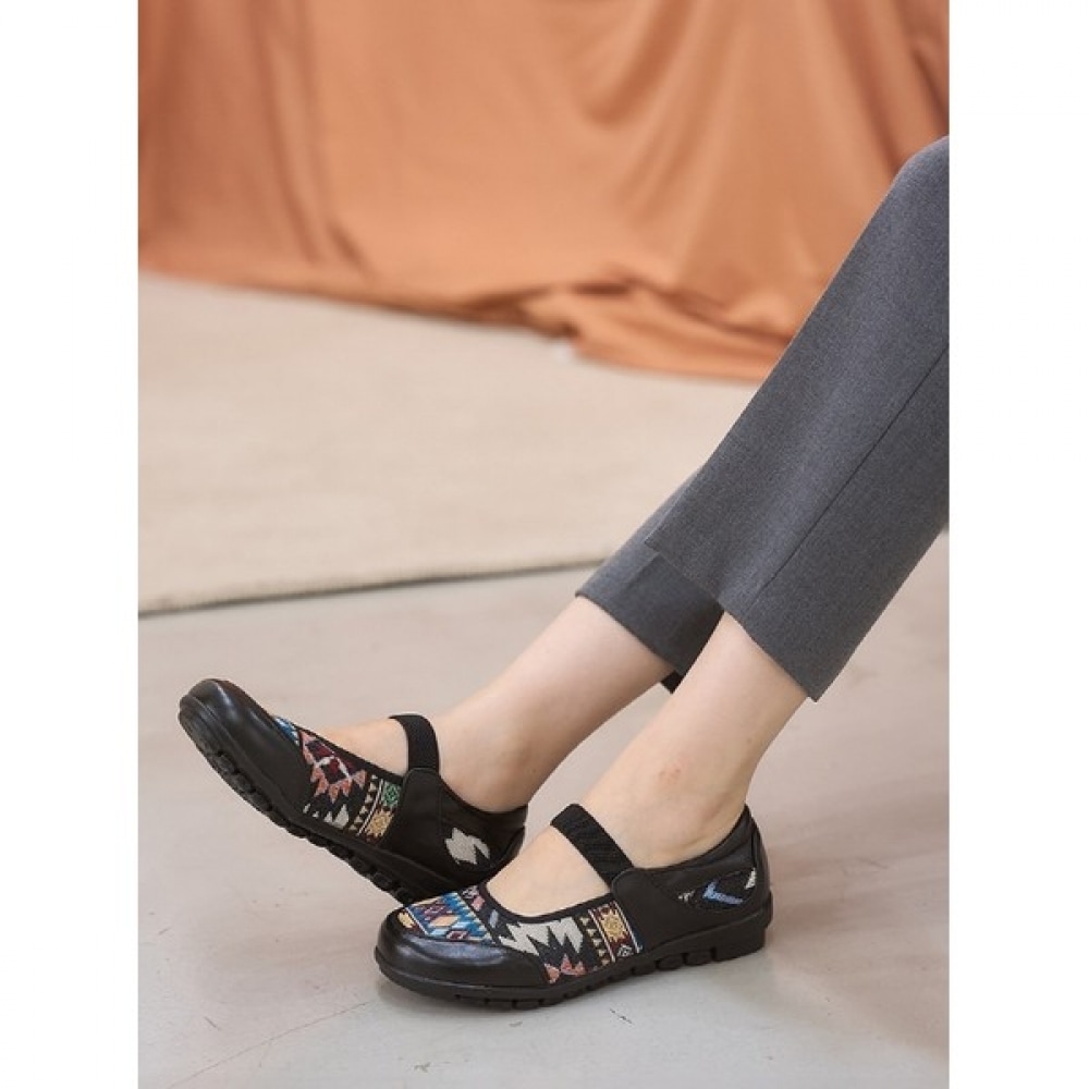 (Ninas Paris) エスニック装飾レザーコンビバックバンドスニーカー