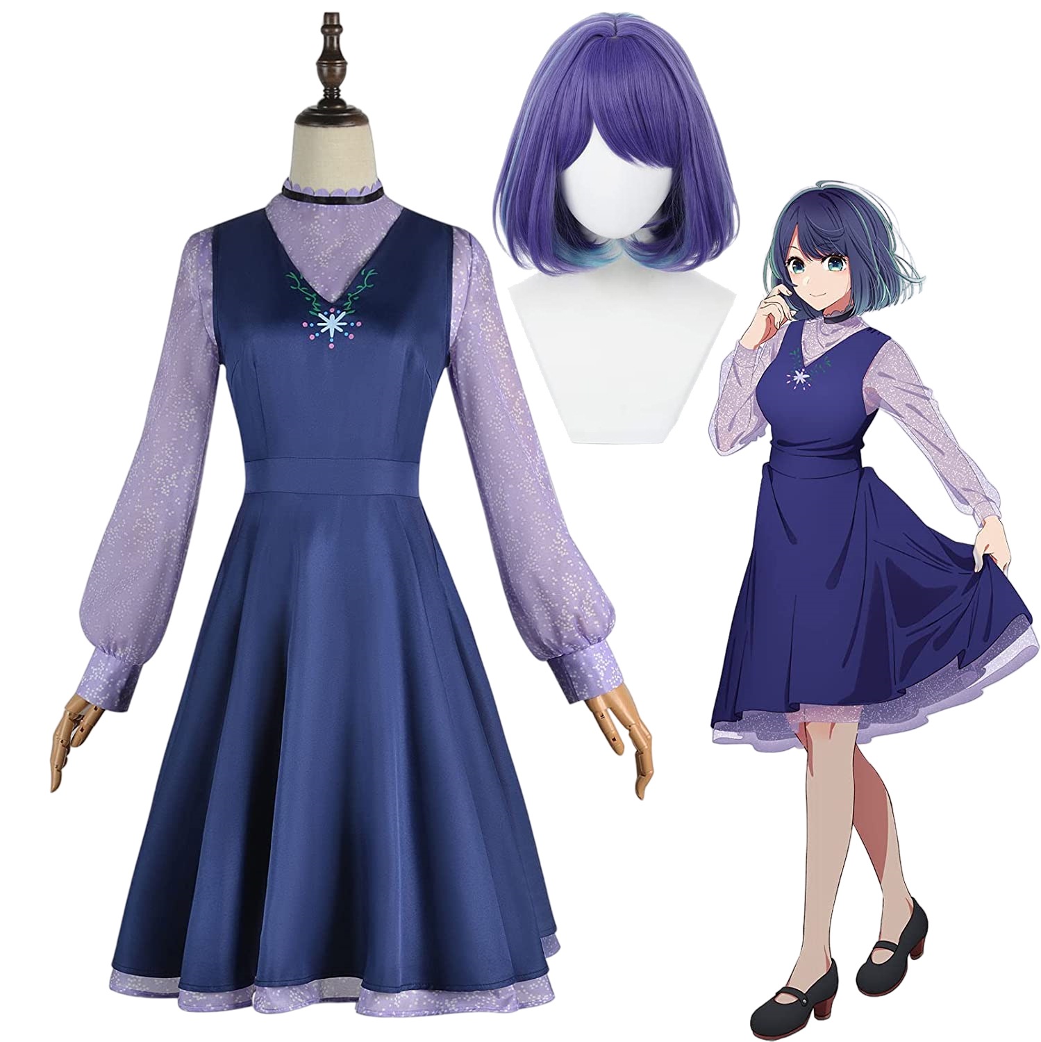 コスプレ衣装 黒川あかね コスプレ ウィッグ 髪飾り 推しの子 アニメハロウィン仮装 演出服 祝日 贈り物 クリスマス パーティー 文化祭 ハロウイーン