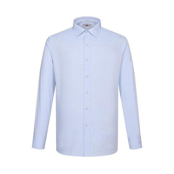 マイクロ長袖シャツ レギュラーフィット ブルー__DLA1SHDL126B1