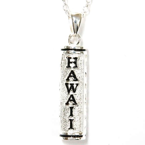 ハワイアンジュエリー ペンダント ネックレス チューブ 筒型 HAWAII文字 プリンセス 波 プルメリア 花 レディース シルバー925