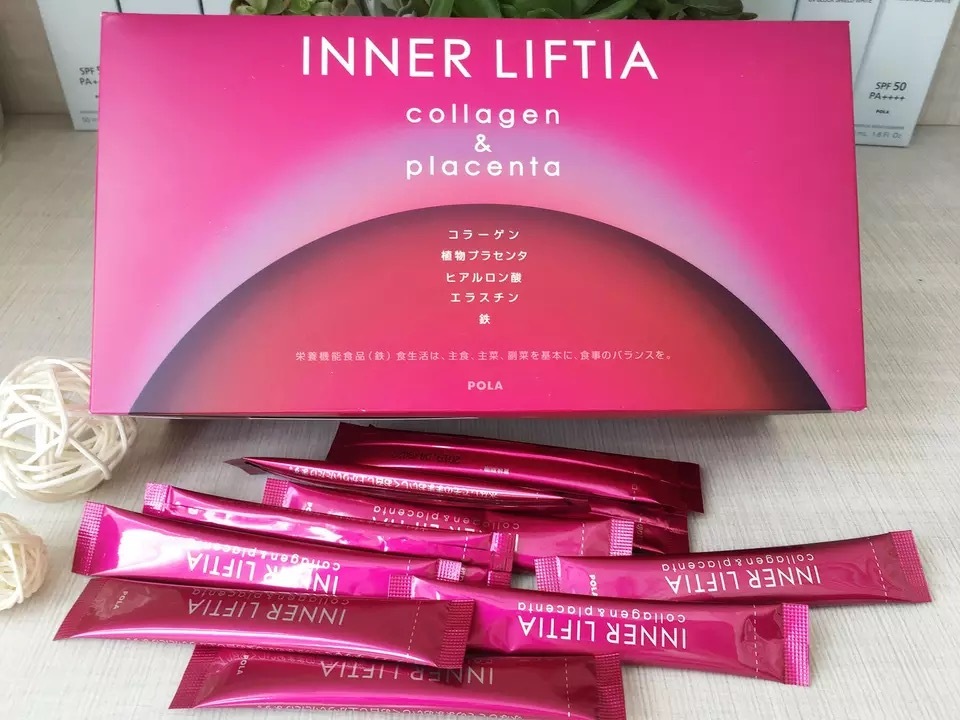 ポーラインナーリフティア　コラーゲン植物プラセンタ鉄ヒアルロン酸エラスチンを同時配合した美容サプリメント　お徳用90バック送料無料