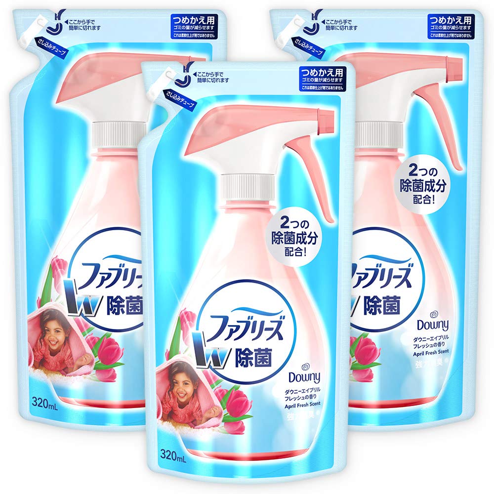 【まとめ買い】 ファブリーズ 除菌消臭スプレー 布用 ダウニーエイプリルフレッシュの香り 詰め替え 320mLX3個