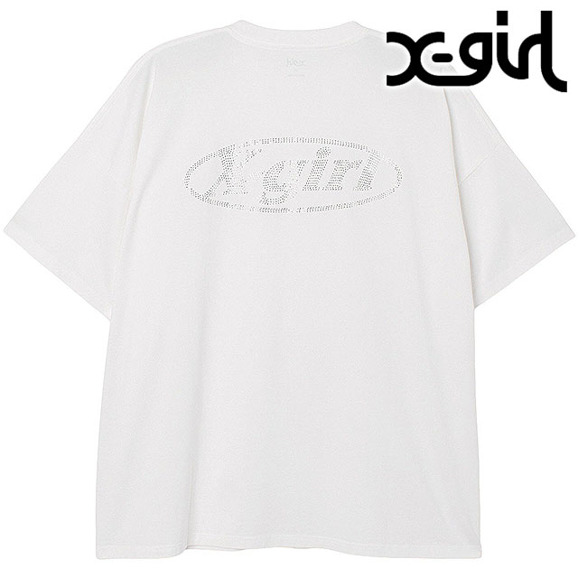 レディース ラインストーン オーバルロゴ ショートスリーブビッグティードレス [105262041007] トップス Tシャツワンピース 半袖 白 WHITE 正規取扱店