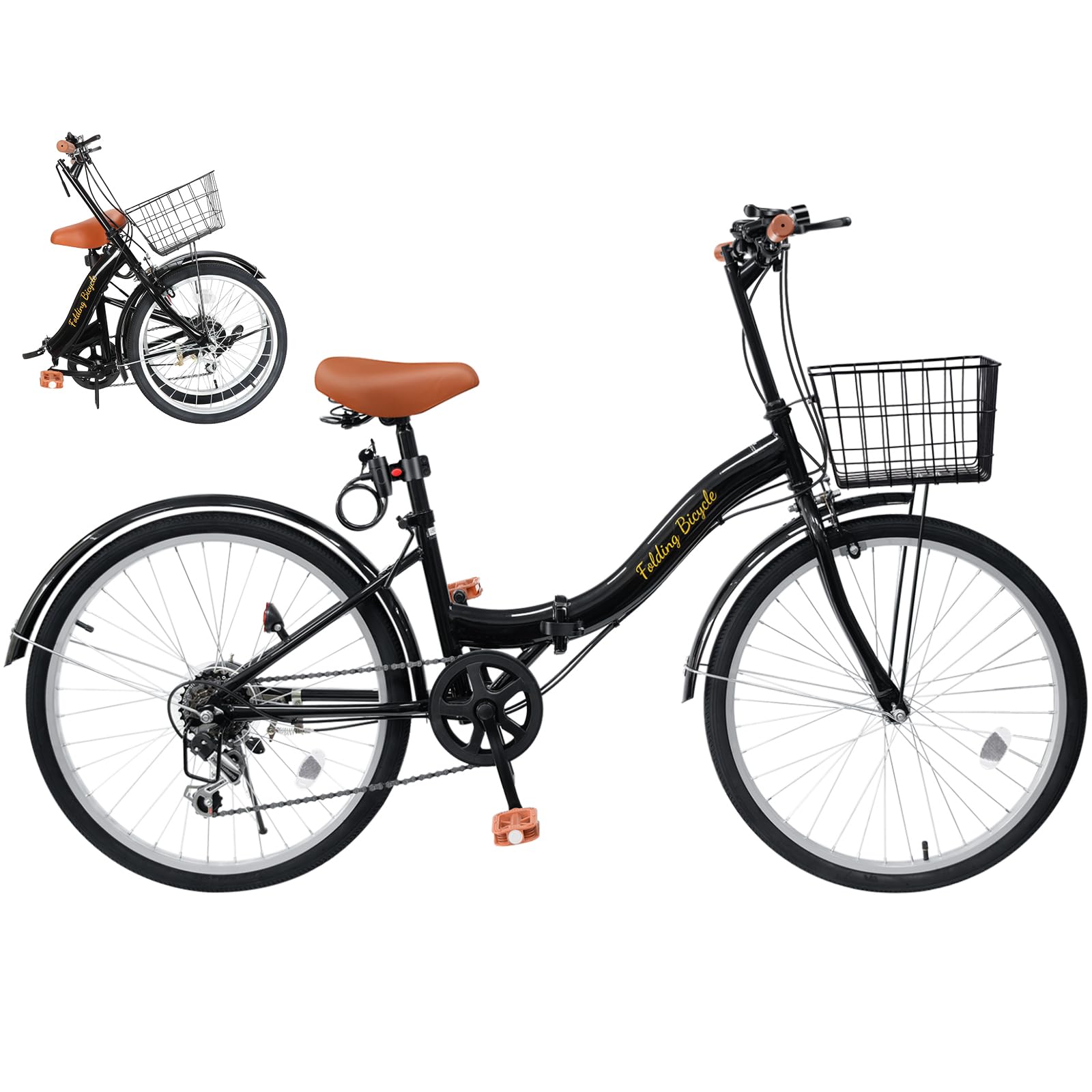 Mixiu 折りたたみ自転車 シマノ 7段変速 20インチ/24インチ 軽量 素早く折畳可能 折り畳み自転車 高炭素鋼フレーム 高さ調節可能なハンドルステムとサドル 折畳み自転車 空気入れライトカ