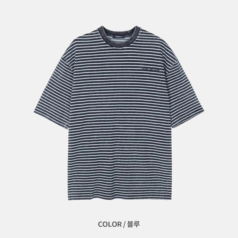 インディゴオーバーダイイング半袖Tシャツ