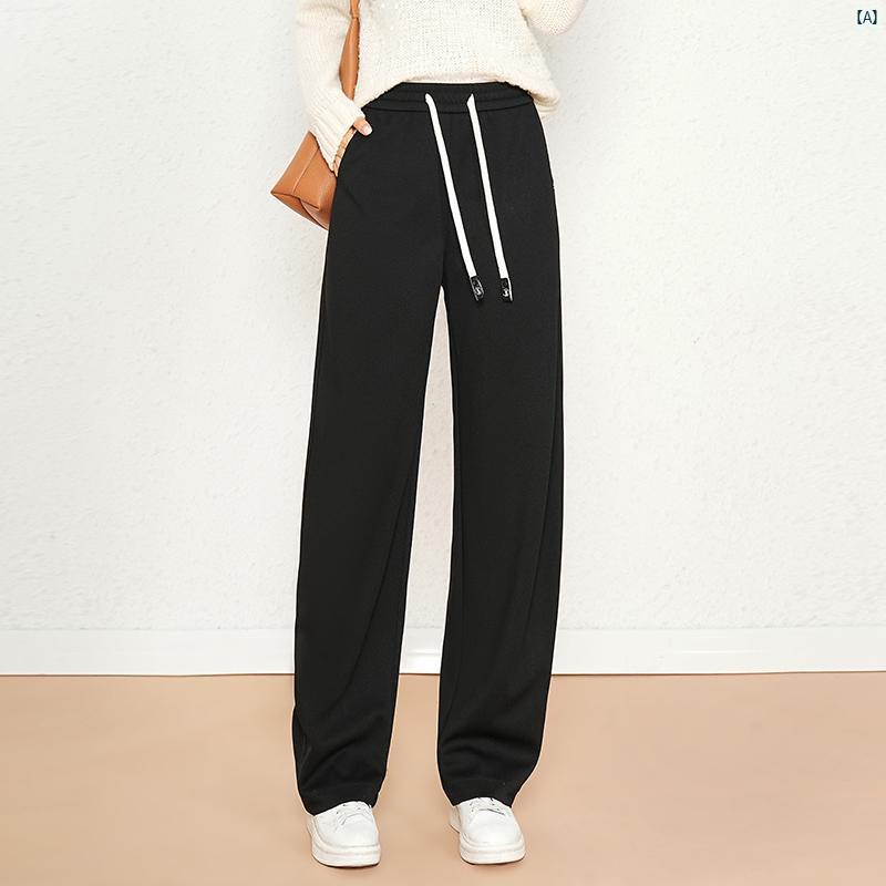 レディース 細め ワイド レッグ パンツ 秋 たり ドレープ 感 スリム カジュアル 通勤用 ストレート す