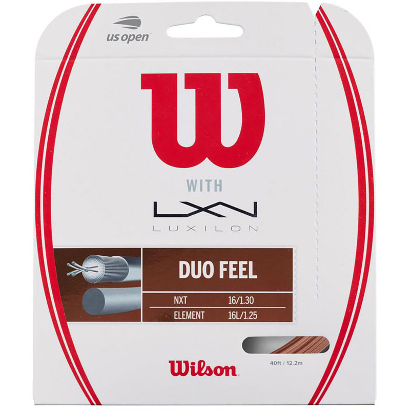【ロット販売：入り数6】 Wilson(ウイルソン) DUO FEEL ELEMENT 125 & NXT 16 テニス 硬式ガット (wrz949730)