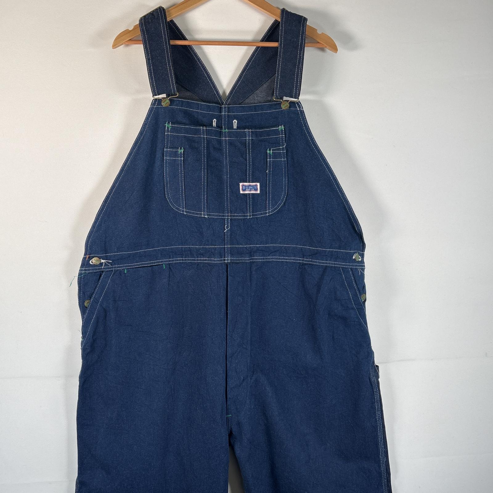 古着 オーバーオール デニム デッドストック タグ付き ワーク ワンポイントロゴ ペインター 大きいサイズ w50 L32 インディゴブルー メンズ