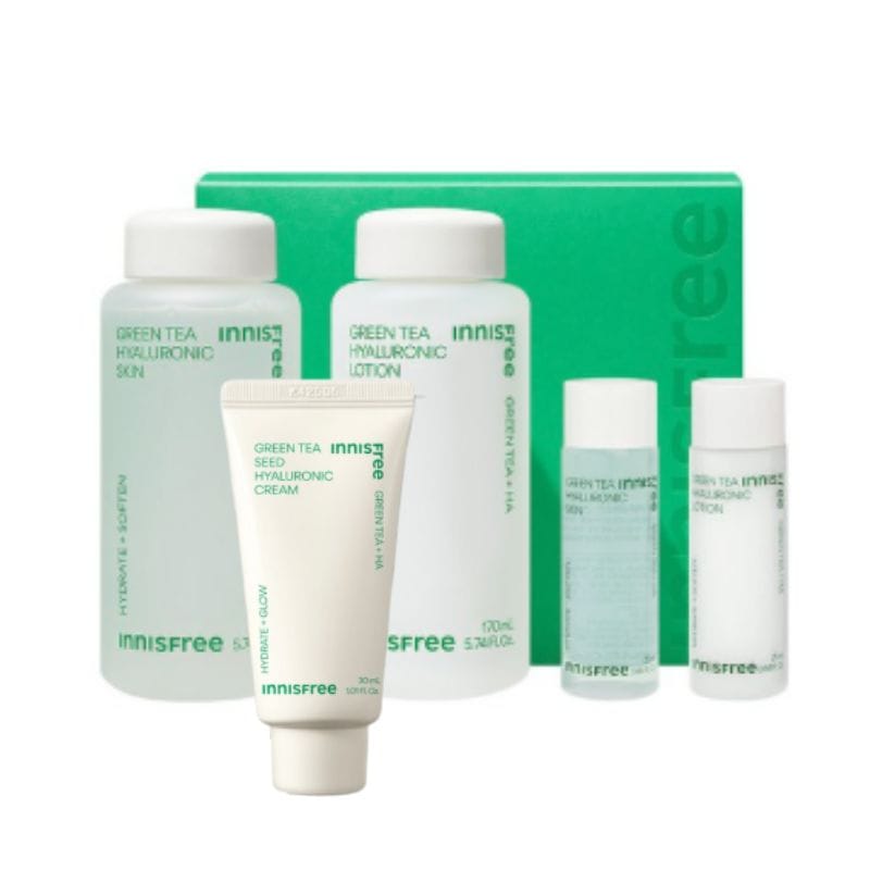【5点セット】グリーンティーシード ヒアルロン酸 スキン170mL＋ローション170mL＋クリーム30mL＋スキン25mL＋ローション25mL 保湿ケア 敏感肌対応／韓国コスメ