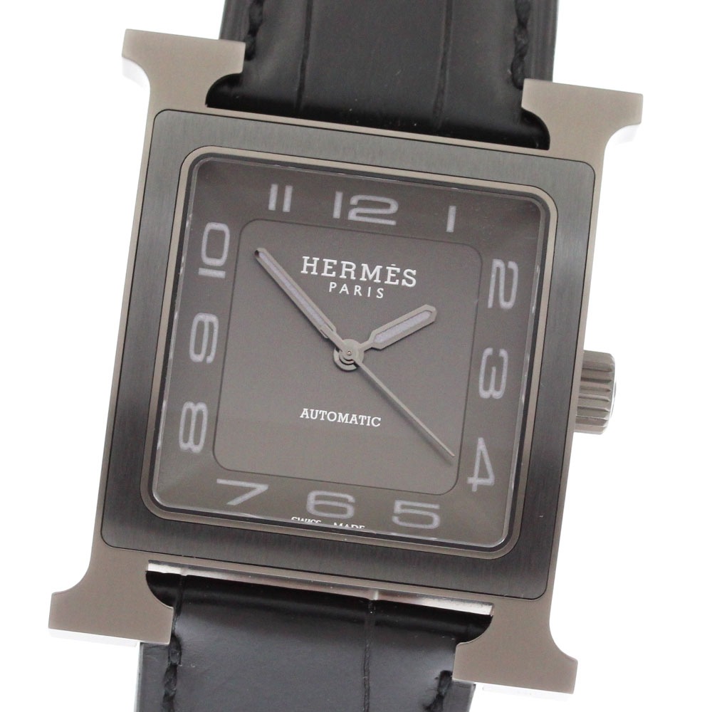 エルメス HERMES HH5.841ｃ Hウォッチ 自動巻き メンズ 極美品 箱・保証書付き_875943【中古】 277,245円