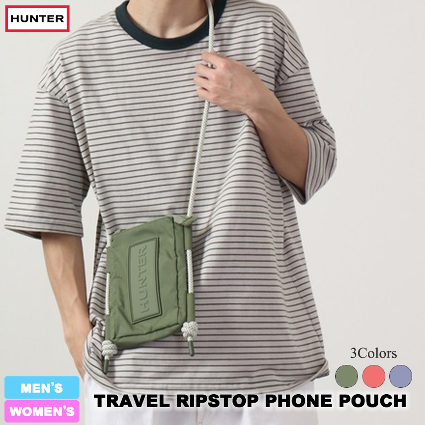 ハンター トラベル リップストップ ナイロン フォンポーチ 3色展開 HUNTER TRAVEL RIPSTOP PHONE POUCH GREEN / ORANGE / BLUE