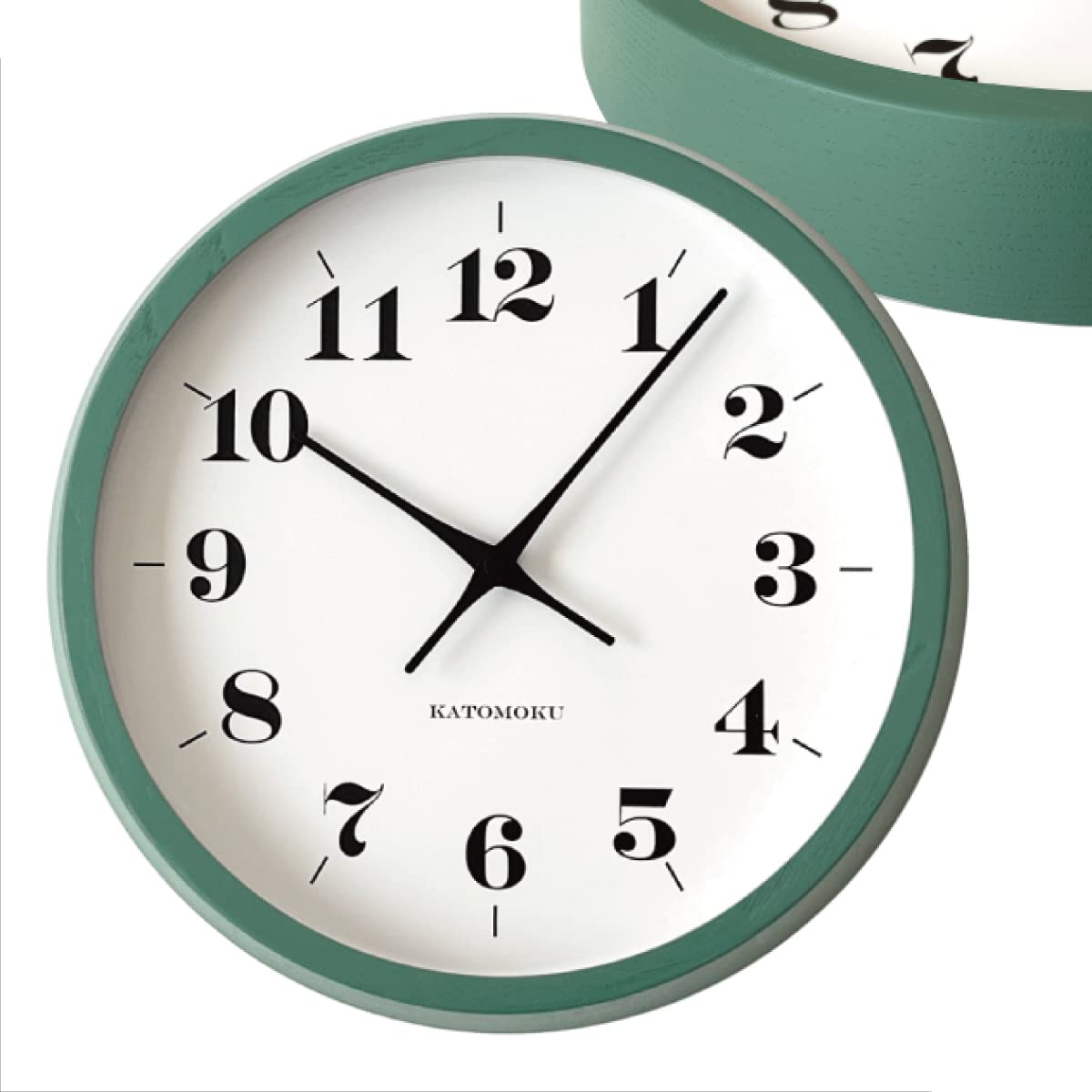 KATOMOKU muku clock 12 グリーン 掛け時計 スイープ km-97GRRC φ306mm (電波時計)