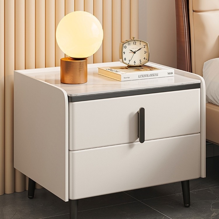 现代简约床头柜卧室家用轻奢实木轻奢意式北欧ins床边储物小柜子