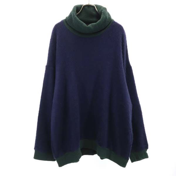 未使用 バースト222 18ss 日本製 長袖 シャギー タートルネック ニット 2 ネイビー vast222 セーター メンズ