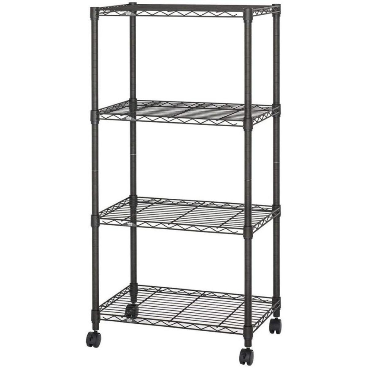 【在庫有・即納】ルミナス ノワール フリーラック スチールラック 4段 幅61×奥行41×高さ125.5cm NO6012-4　つや消し キッチンラック 収納 メタルラック