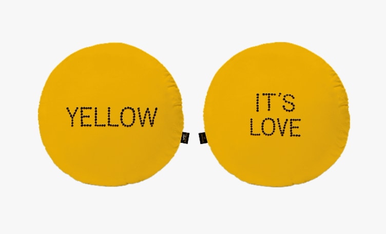 TREASURE PLEASURE YELLOW CUSHION