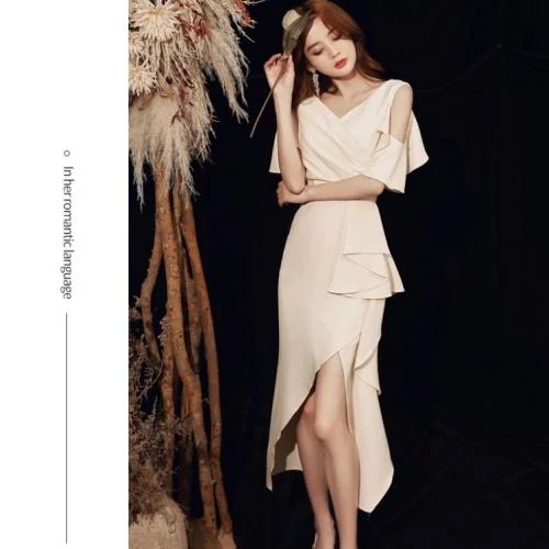 【急速出荷 2025年新作】パーティードレス 韓国 かっこいい 個性的 お呼ばれ 成人式 二次会 カクテルドレス ロングドレス キャバ嬢ドレス イブニングドレス アシメ アシンメトリー ワンショルダー