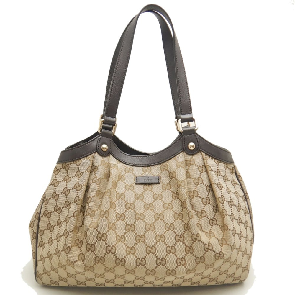 388919 トートバッグ GGキャンバス ベージュ/252296【中古】