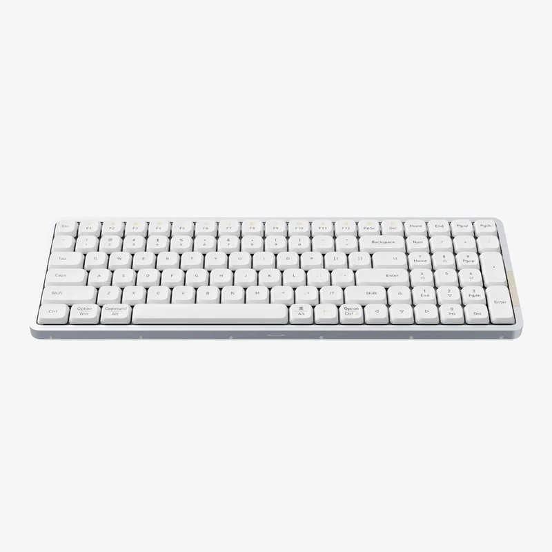 LOFREE　キーボード Flow100(リニア軸・英語配列) ［有線・ワイヤレス /Bluetooth・USB］ シルバー/キーキャップ：ホワイト　oe915w1