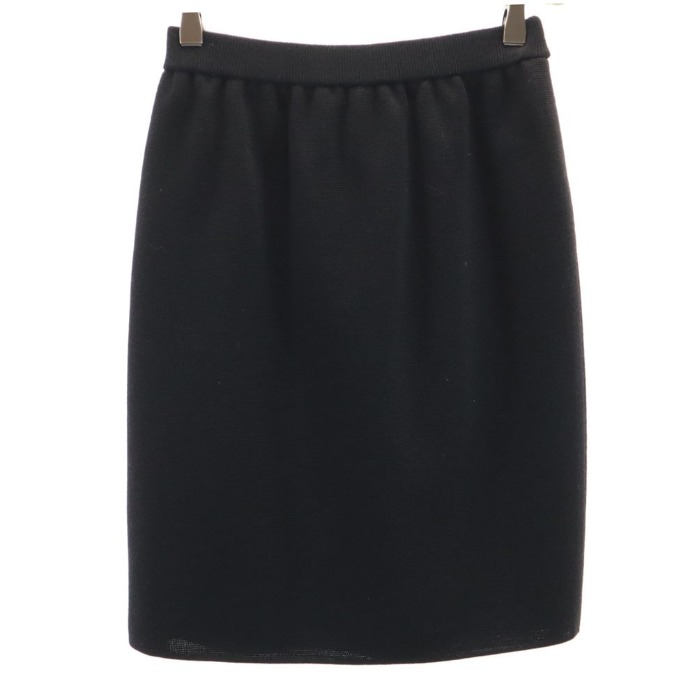 90s オールド ミディ丈 ニット タイトスカート 7号 ブラック レディース