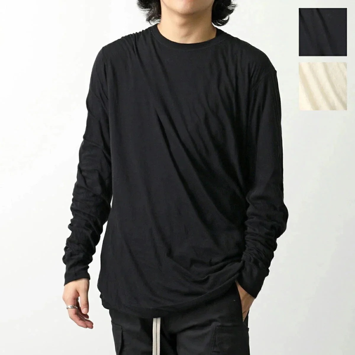 Rick Owens リックオウエンス カットソー JUMBO DOUBLE LS T ジャンボ ダブル RU01E5258 UC メンズ バルーン裾 ロンT 【ts】