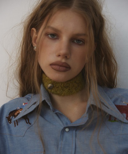 NFF knit band olive ニットバンド オリーブ 韓国ファッション ヘアアクセサリー