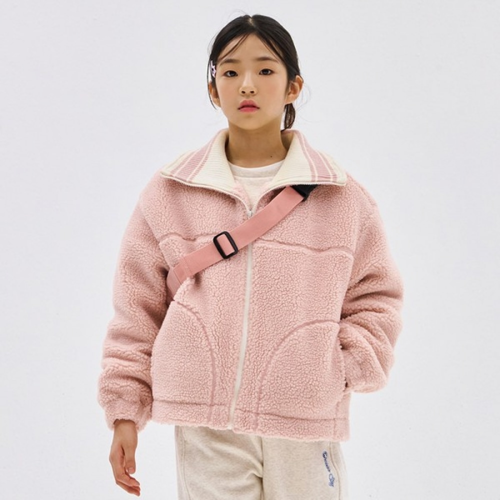 (オーシャンスカイ) 女の子用シボリカラボアジャンパー-DFJG4374D0P