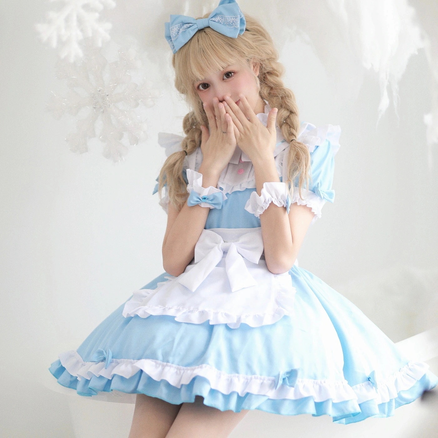 メイド服 パフォーマンスコスチューム ロリータ お兄ちゃんもどきメイド ビッグサイズメイドコスチューム 袖取り外し可能
